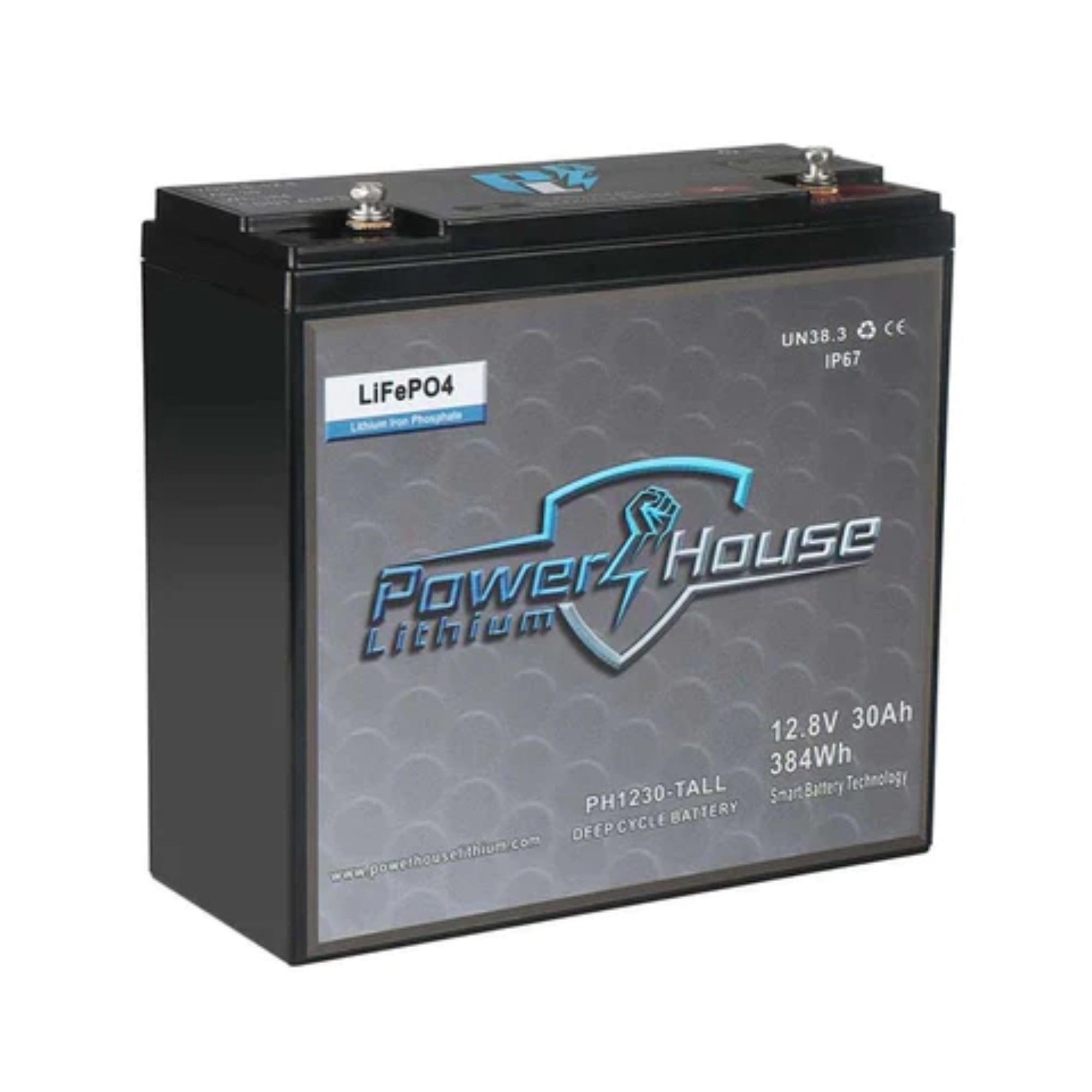 PowerHouse Lithium 12v 30Ah Deep Cycle Battery (Free Charger Included) (Tall)