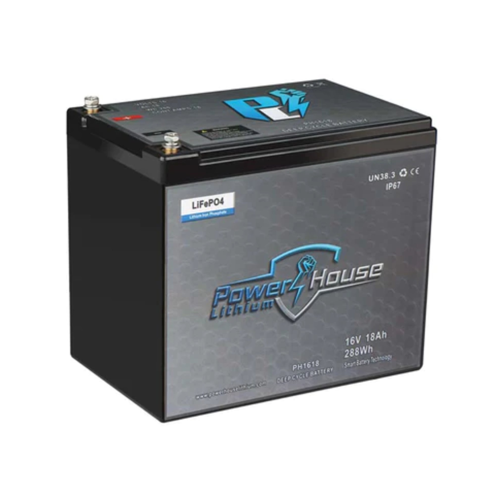 PowerHouse Lithium 16V 18Ah Deep Cycle Battery (Free Charger Included)