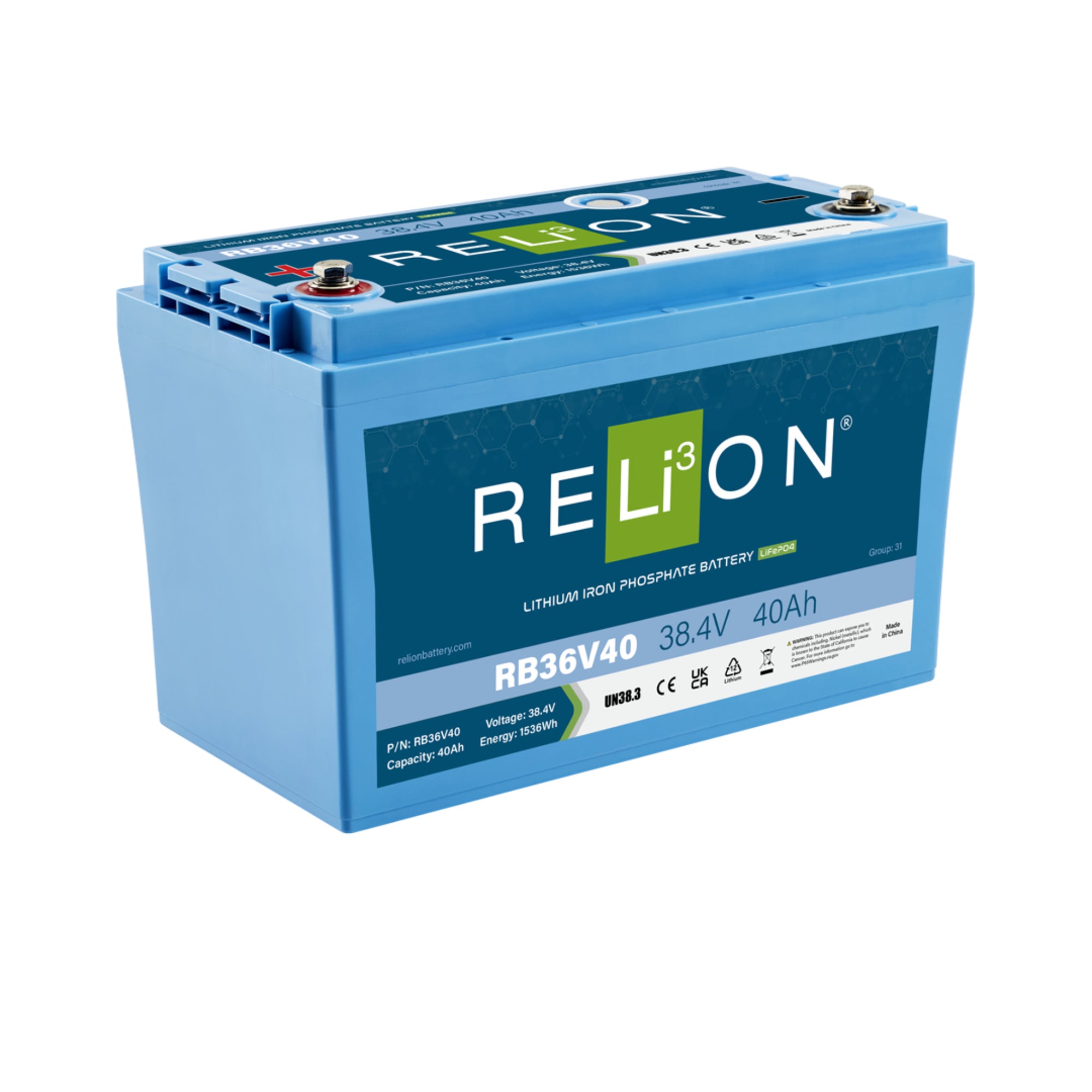 RELiON | RB36V40 Lithium Deep Cycle Battery | 36V 40Ah | Group 31
