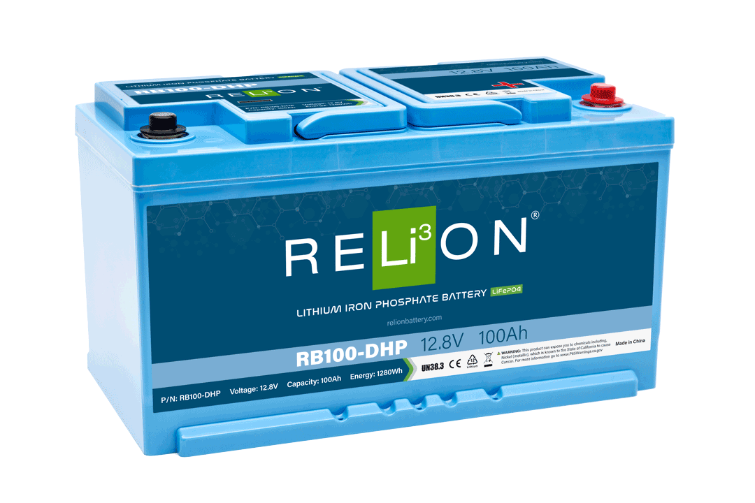 RELiON | RB100-DHP High Performance Deep Cycle Lithium Battery | 12V 100Ah | European DIN Size