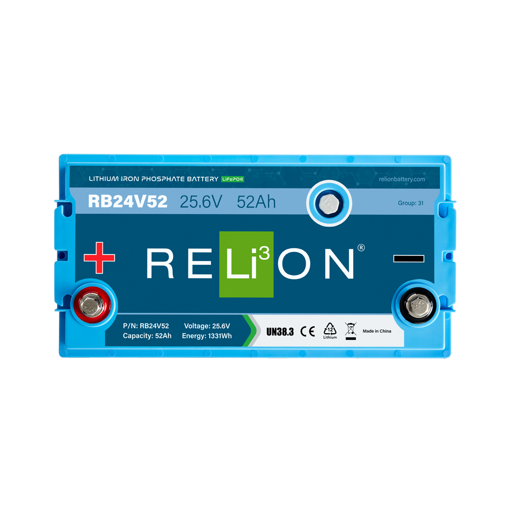 RELiON | RB24V52 Deep Cycle Lithium Battery | 24V 52Ah | Group 31