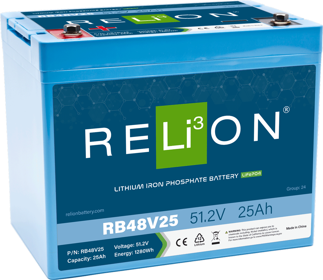 RELiON | RB48V25 Deep Cycle Lithium Battery | 48V 25Ah | Group 24