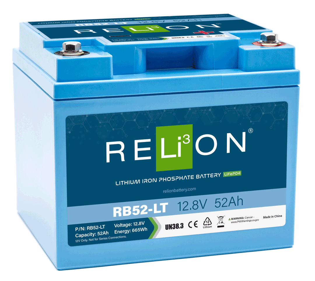 RELiON | RB52-LT Cold Weather Deep Cycle Lithium Battery | 12V 52Ah