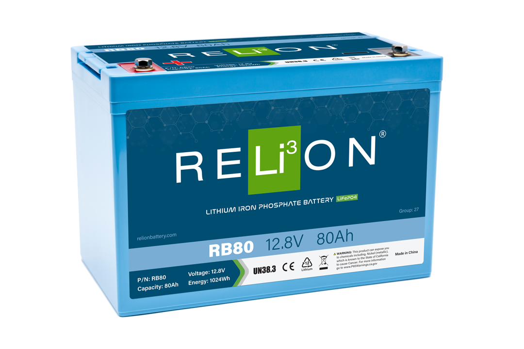 RELiON | RB80 Deep Cycle Lithium Battery | 12V 80Ah | Group 27